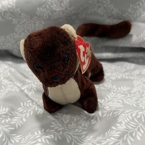 TY Brown and Cream Plush Ferret